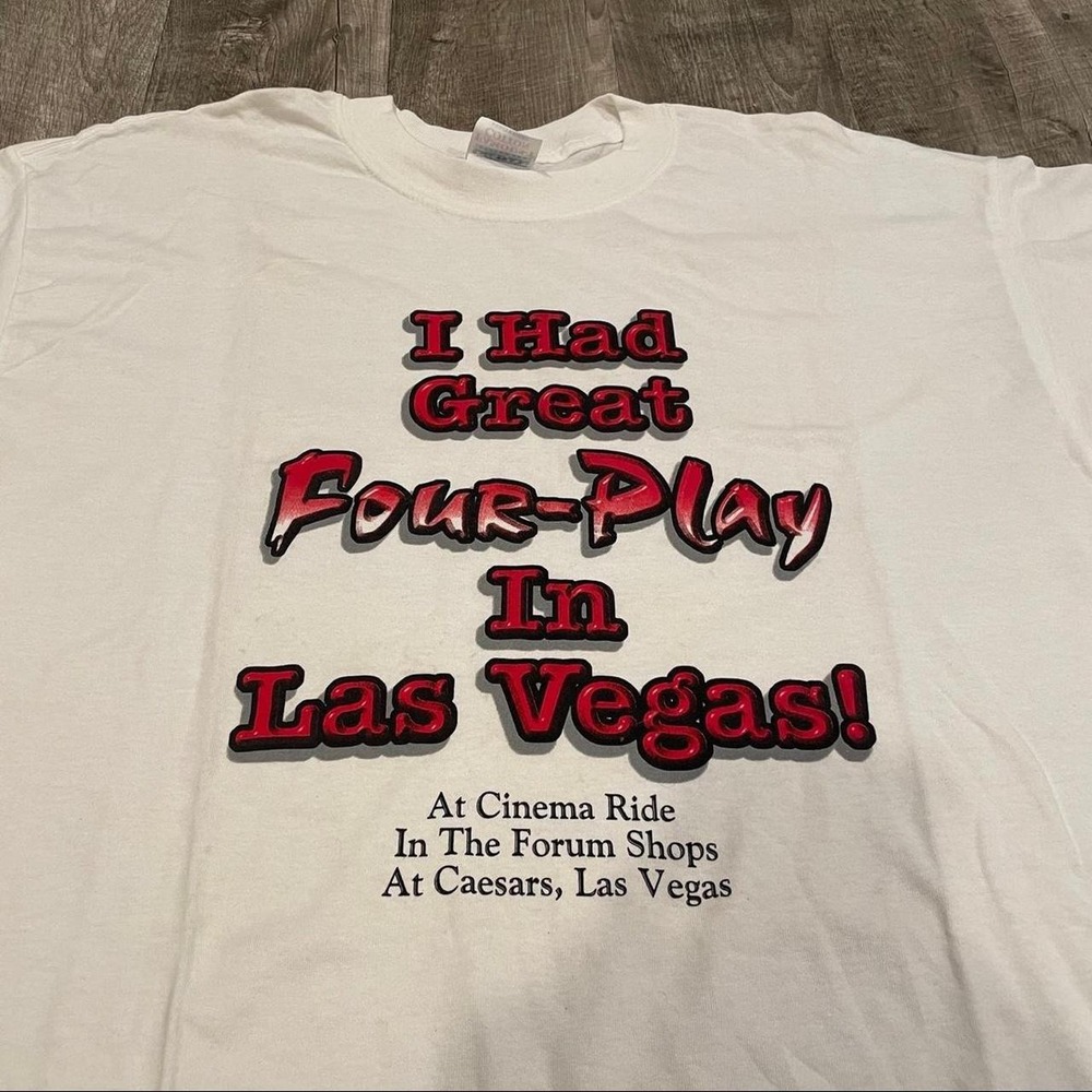 Vintage Y2K Las Vegas casino gambling funny slogan t shirt - mens XL